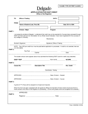DSST Credit Application Form