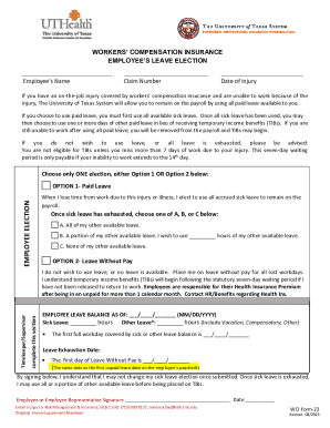 Workers’ Compensation Leave Election Form