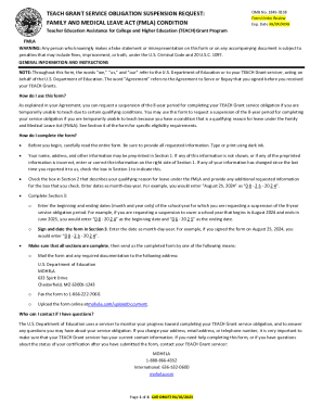 TEACH Grant Service Obligation Suspension Request