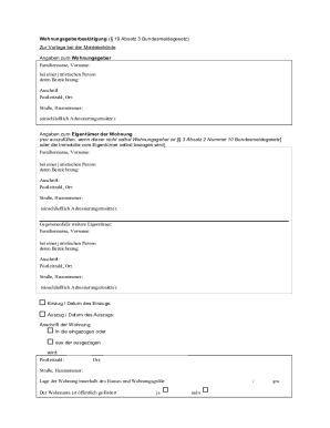 Wohnungsgeberbestätigung Form
