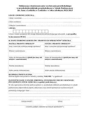 Preschool Education Continuation Declaration