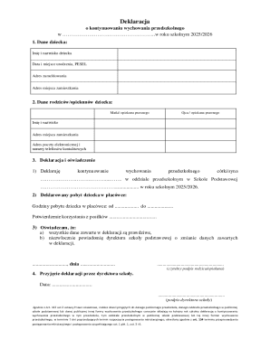 Polish Preschool Education Continuation Declaration