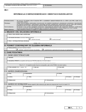 Poland Property Tax Information Form IN-1