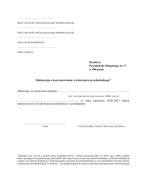 Poland Preschool Continuation Declaration