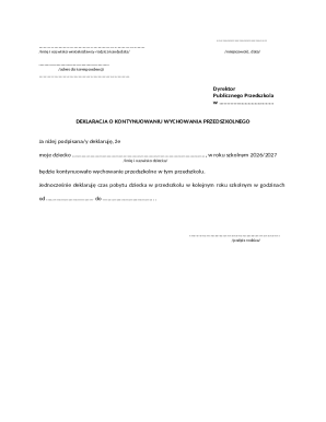 Poland Preschool Continuation Declaration