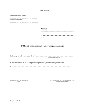 Preschool Education Continuation Declaration