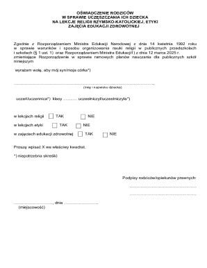 Parental Consent for Religious Education