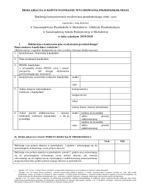 Polish Preschool Continuation Declaration