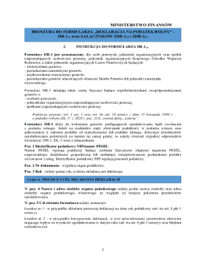 Poland Agricultural Tax Declaration Form DR-1