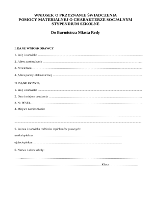 School Scholarship Application Form