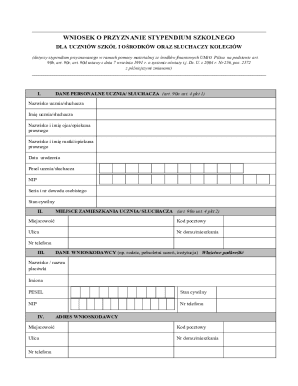 School Scholarship Application Form