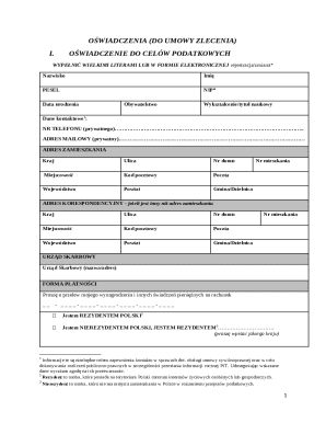 Polish Tax and Social Security Declaration Form