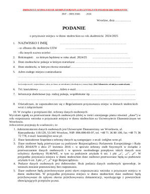 Student Dormitory Application Form