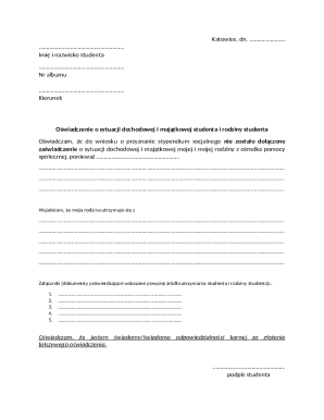 Student Financial Declaration Form
