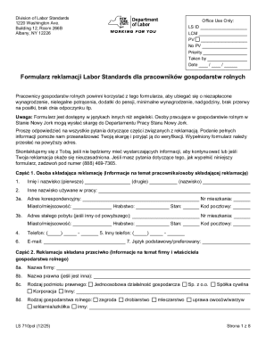 New York Farm Labor Standards Complaint Form