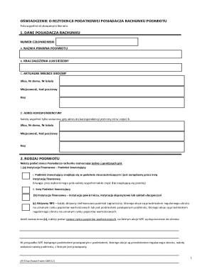 Tax Residency Declaration Form