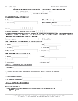 Contractor’s Statement for Tax and Insurance Purposes