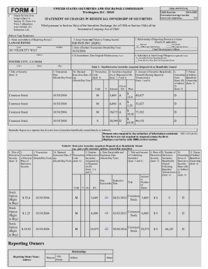 Form 4 Statement of Changes in Beneficial Ownership