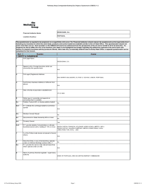 Wolfsberg Group Correspondent Banking Due Diligence Questionnaire