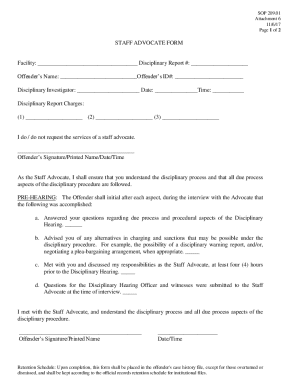 Staff Advocate Form
