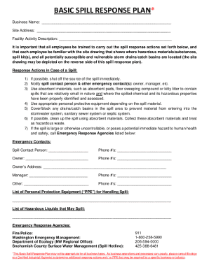 Basic Spill Response Plan