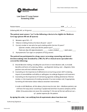 Lung Cancer Screening Order Form
