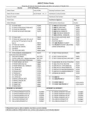 AHS CT Order Form