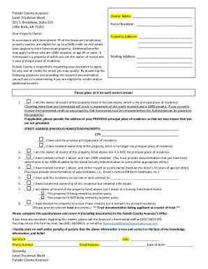 Pulaski County Homestead Property Tax Credit Application