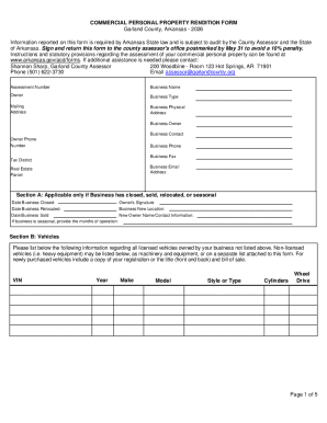 Commercial Personal Property Rendition Form