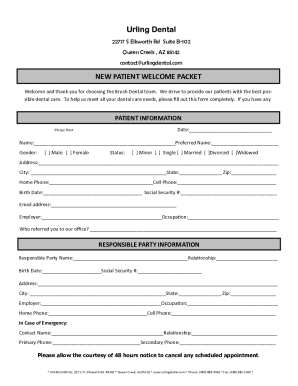 New Patient Welcome Packet