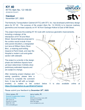KY 40 Project Comment Form