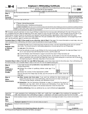 US Federal W-4 Form