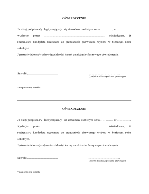 OŚWIADCZENIE