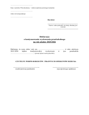 Preschool Education Continuation Declaration