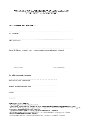 Application for Admission to a Nursing and Care Facility