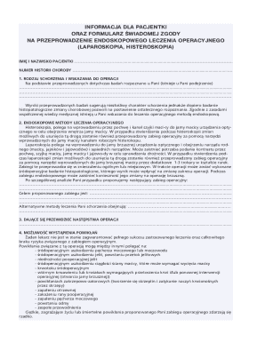 Polish Informed Consent Form for Endoscopic Surgery