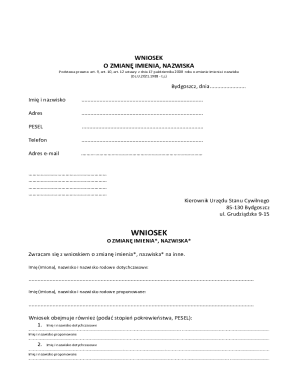 Poland Name Change Application