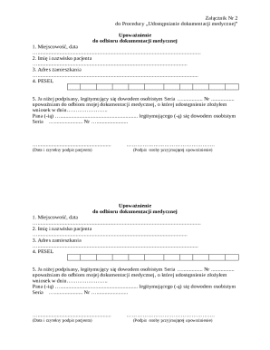 Medical Documentation Authorization Form