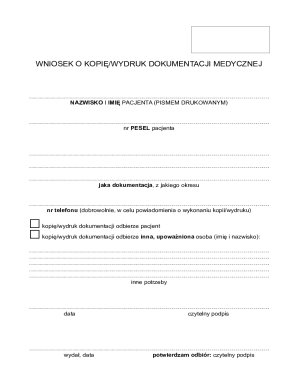 Medical Documentation Copy Request Form