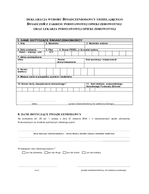 Polish Healthcare Provider Selection Form
