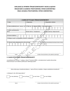 Poland Healthcare Provider Selection Form