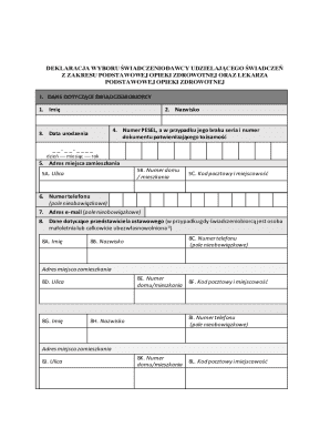 Polish Healthcare Provider Selection Form