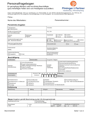 German Minijob Employment Form