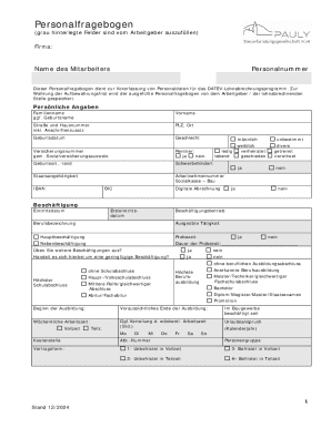 Employee Information Form