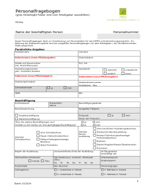 Personalfragebogen