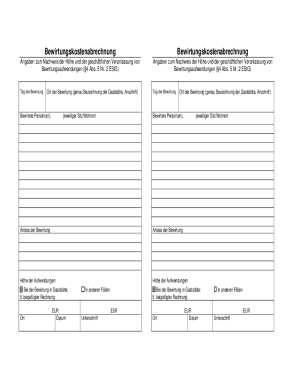 German Business Meal Expense Form