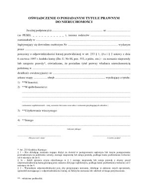 Legal Property Ownership Affidavit