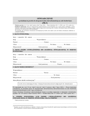 Poland Construction Rights Declaration Form PB-5