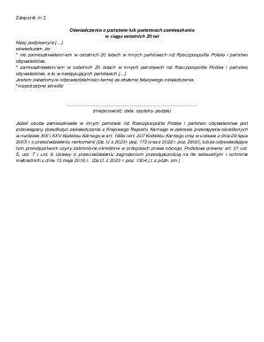 Oświadczenie o Państwie Zamieszkania