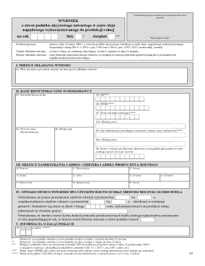 Polish Agricultural Fuel Tax Refund Application